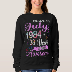 Sweatshirt Joyeux 38ème Anniversaire Fait En Juillet 1984 38