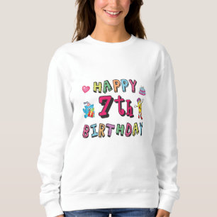 Sweatshirt Joyeux 7e anniversaire 7 ans souhaits