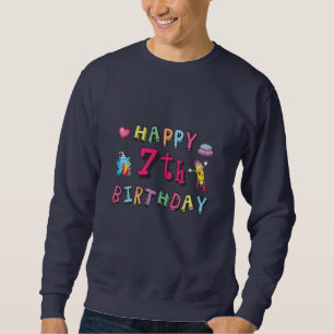 Sweatshirt Joyeux 7e anniversaire 7 ans souhaits