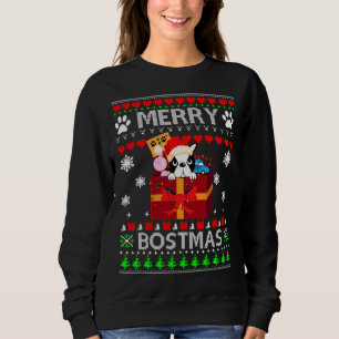 Sweatshirt Joyeux Bostmas Boston Terrier Noël Père Noël Ugly