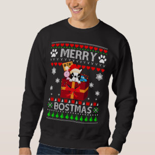 Sweatshirt Joyeux Bostmas Boston Terrier Noël Père Noël Ugly