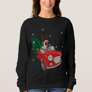 Sweatshirt Joyeux Carlin de Noël Chien Camion Rouge Joyeux fe
