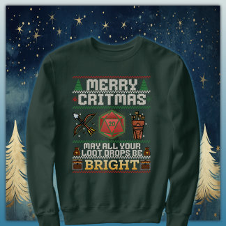Sweatshirt Joyeux Critmas Loot Drop | Chandail moche Archer