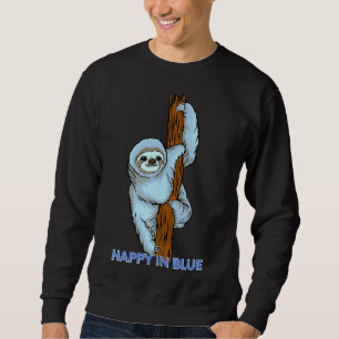 Sweatshirt Joyeux dans Blue Blue Sloth Hanging