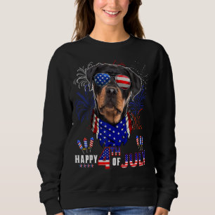 Sweatshirt Joyeux drapeau 4 juillet américain Rottweiler Sung