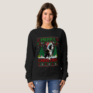 Sweatshirt Joyeux éclairage de Noël laide Boston Terrier Chri