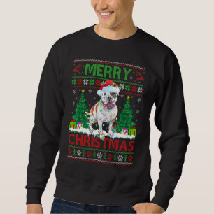 Sweatshirt Joyeux éclairage de Noël Ugly American Bulldog Chr