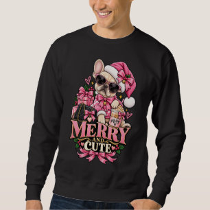 Sweatshirt Joyeux Et Mignon Boujee De Noël En Rose Pour Boule
