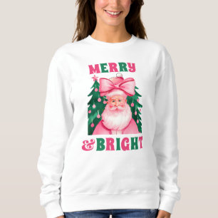 Sweatshirt Joyeux et rose vif Noël Père Noël