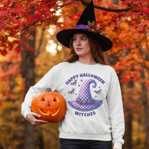 Sweatshirt Joyeux Halloween Sorcières Chapeau de Sorcière Gin