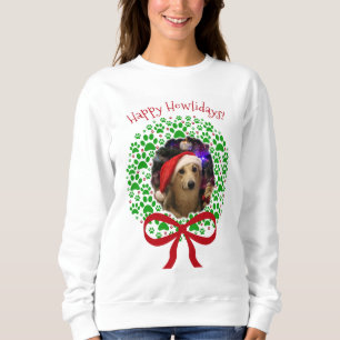 Sweatshirt Joyeux Howlidays Christmas Fun Wreath Photo Frame