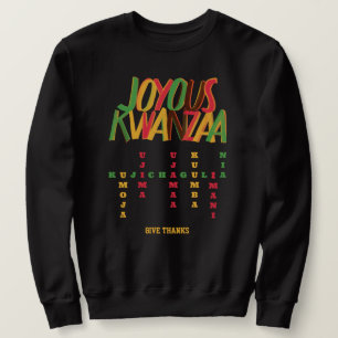 Sweatshirt Joyeux KWANZAA Principes mot-clé