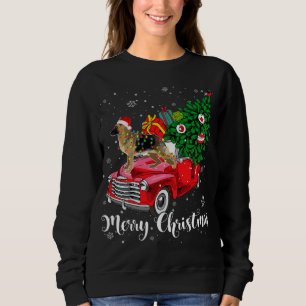 Sweatshirt Joyeux Noël Allemand Berger Père Noël Rouge clair
