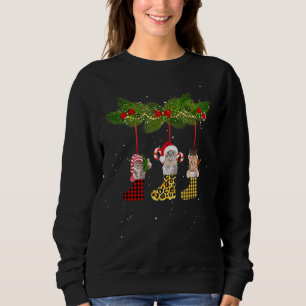 Sweatshirt Joyeux Noël Chaussettes de chat Leopard Buffalo St