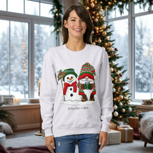 Sweatshirt Joyeux Noël Gnome Bonhomme de Neige Vacances d'Hiv