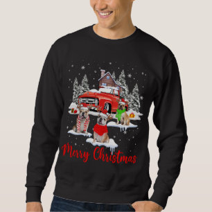 Sweatshirt Joyeux Noël Père Noël Reindeer Bulldog Avec Red Tr