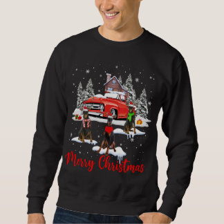Sweatshirt Joyeux Noël Père Noël Reindeer Dobermann avec Roug