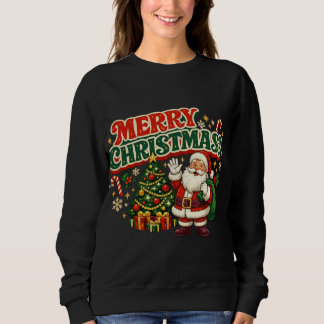 Sweatshirt Joyeux Noël Rétro Santa Groovy