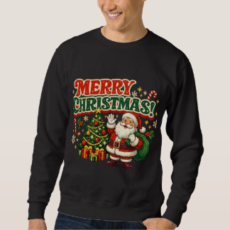 Sweatshirt Joyeux Noël Rétro Santa Groovy
