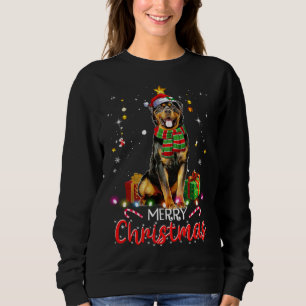 Sweatshirt Joyeux Noël Rottweiler Chapeau de Père Noël Guirla