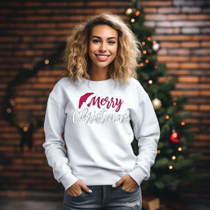 Sweatshirt Joyeux Noël Santa Hat Typographie