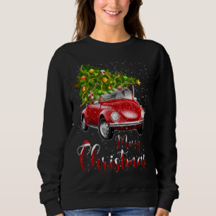 Sweatshirt Joyeux Noël Vintage Camion rouge avec arbre