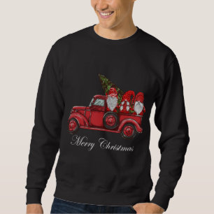 Sweatshirt Joyeux Noël Vintage Camion Rouge avec Chri