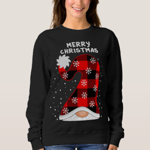 Sweatshirt Joyeux Noël Y'all avec des Gnomes Plaid À damiers