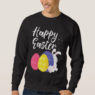 Sweatshirt Joyeux Panier d'oeufs de lapin de Pâques 1