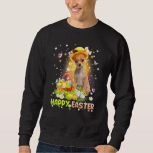 Sweatshirt Joyeux Pâques mignonne lapin Chihuahua Panier oeuf
