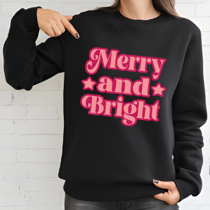 Sweatshirt Joyeux rose vif et Noir clair Noël