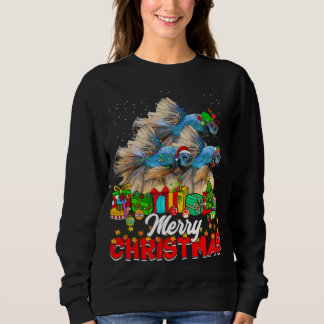 Sweatshirt Joyeux sapins feux de Noël Pyjama Poissons Animaux
