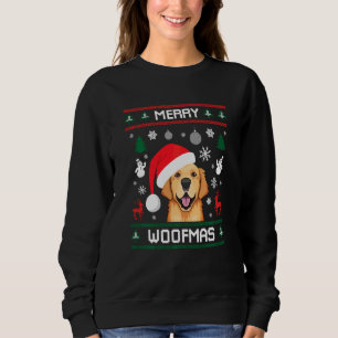 Sweatshirt Joyeux Woofmas Drôle Golden Retriever Dog Ugly Chr