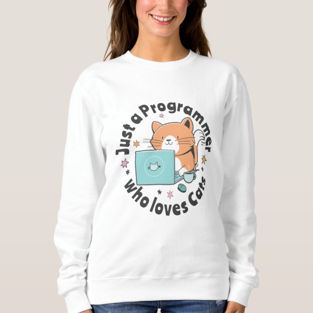 Sweatshirt Juste un programmeur qui aime les chats (Devant)