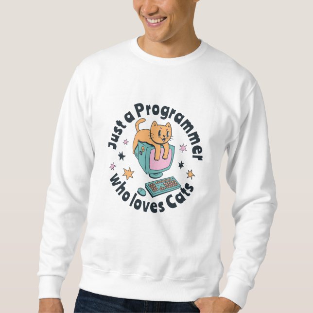 Sweatshirt Juste un programmeur qui aime les chats (Devant)