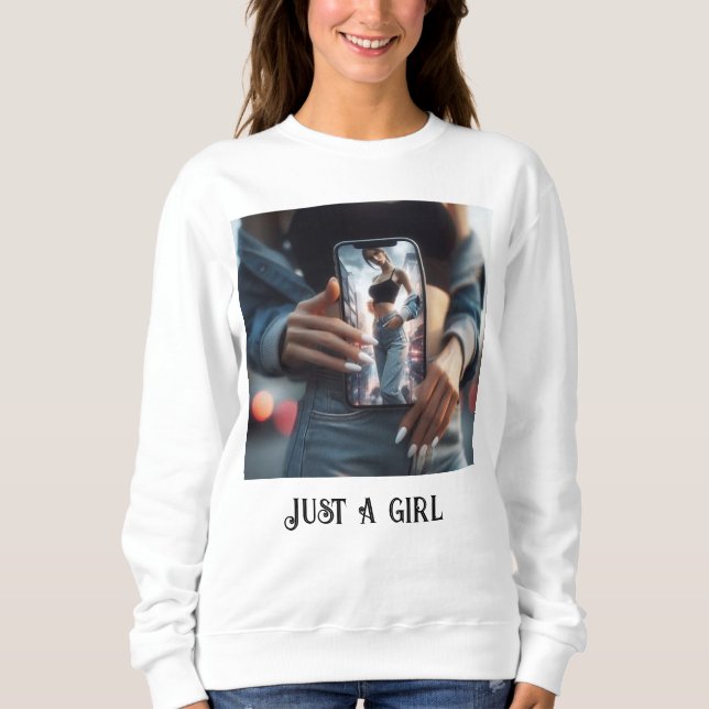 Sweatshirt Juste une fille (Devant)