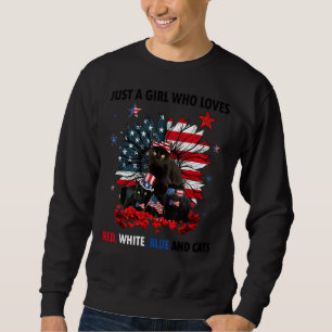 Sweatshirt Juste Une Fille Qui Aime Les Chats Bleus Rouge Bla