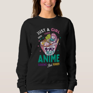 Sweatshirt Juste une fille qui aime les jeux d'animation et l