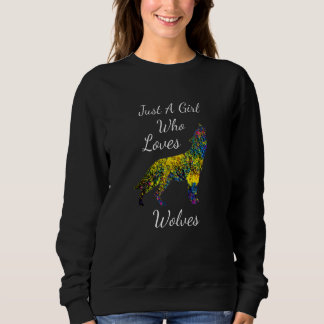 Sweatshirt Juste Une Fille Qui Aime Les Loups Mignonne Amateu
