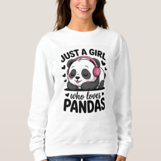 Sweatshirt Juste Une Fille Qui Aime Les Pandas Mignon Kawaii