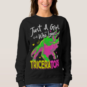 Sweatshirt Juste Une Fille Qui Aime Tricératops Girl Dinosaur