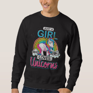 Sweatshirt Juste Une Fille Qui Aime Vraiment Les Unicornes Ra