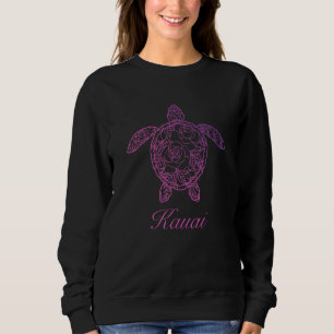 Sweatshirt Kauai Hawaii Tortue de mer Hawaii Tribal Honu Rose