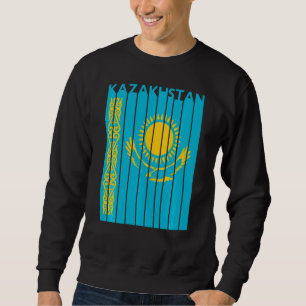 Sweatshirt Kazakhstan Vintage Kazakhstan Drapeau Vacances