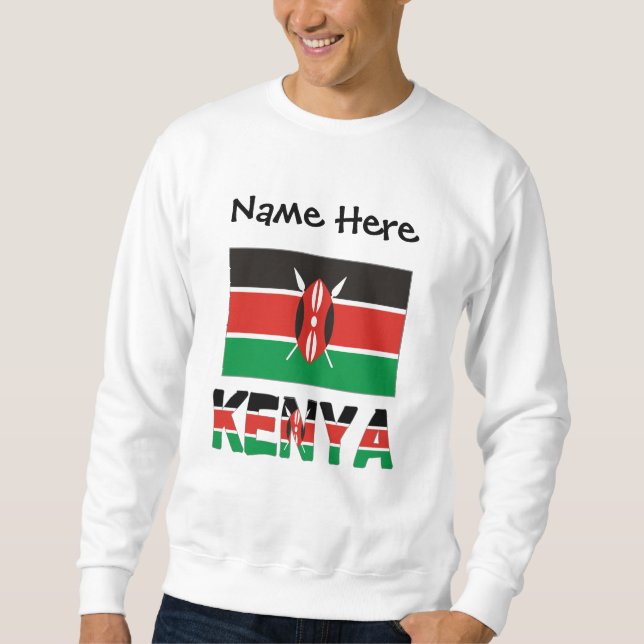 Sweatshirt Kenya Drapeau kenyan Nom personnalisé  (Devant)