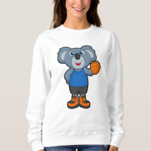 Sweatshirt Koala comme joueur de basket-ball avec basket-ball