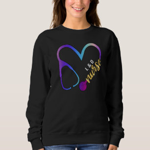 Sweatshirt L&d Nurse Watercol Parties scintillant Amour Coeur