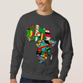 Sweatshirt La carte africaine des drapeaux de l'Afrique dans