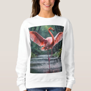 Sweatshirt La grâce en vol : Le Flamant rose rose