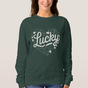 Sweatshirt La Saint-Patrick Cœur Trèfle Chanceux Trèfle